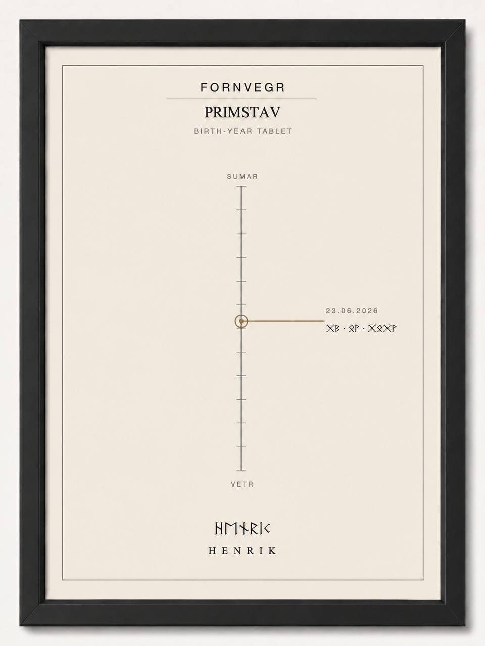 Primstav Birth-Year Tablet - clean black frame