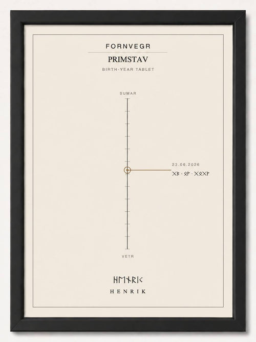 Primstav Birth-Year Tablet - clean black frame