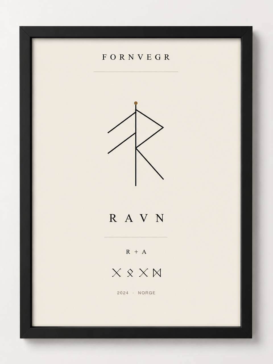 Norse Monogram in black frame