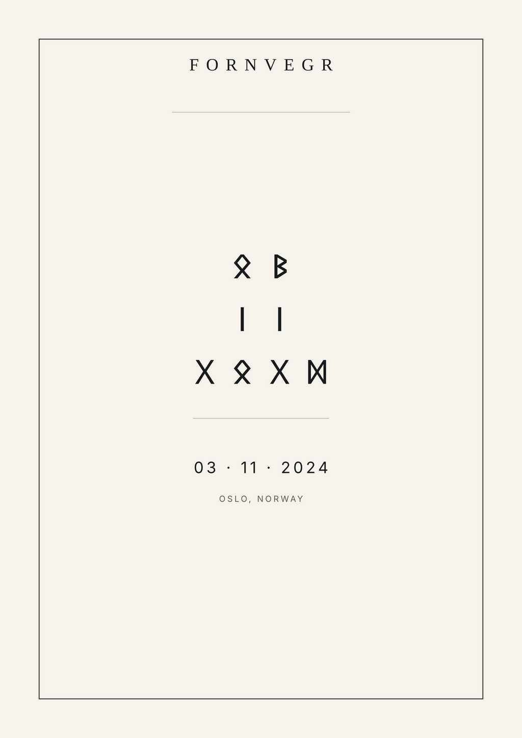 A4 runic birth marker with date 03.11.2024