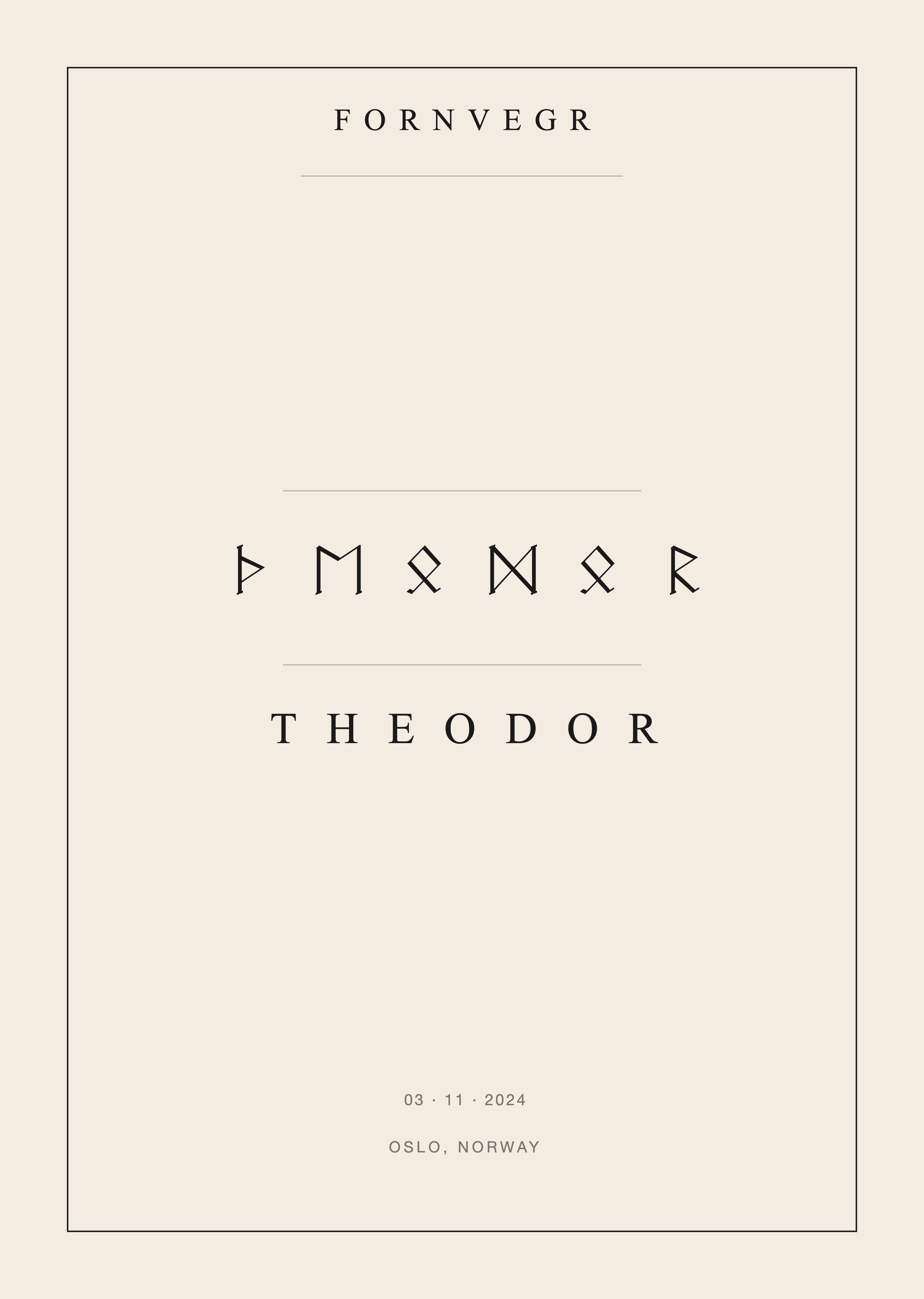 Personalized Elder Futhark Name Print, unframed A3 art print