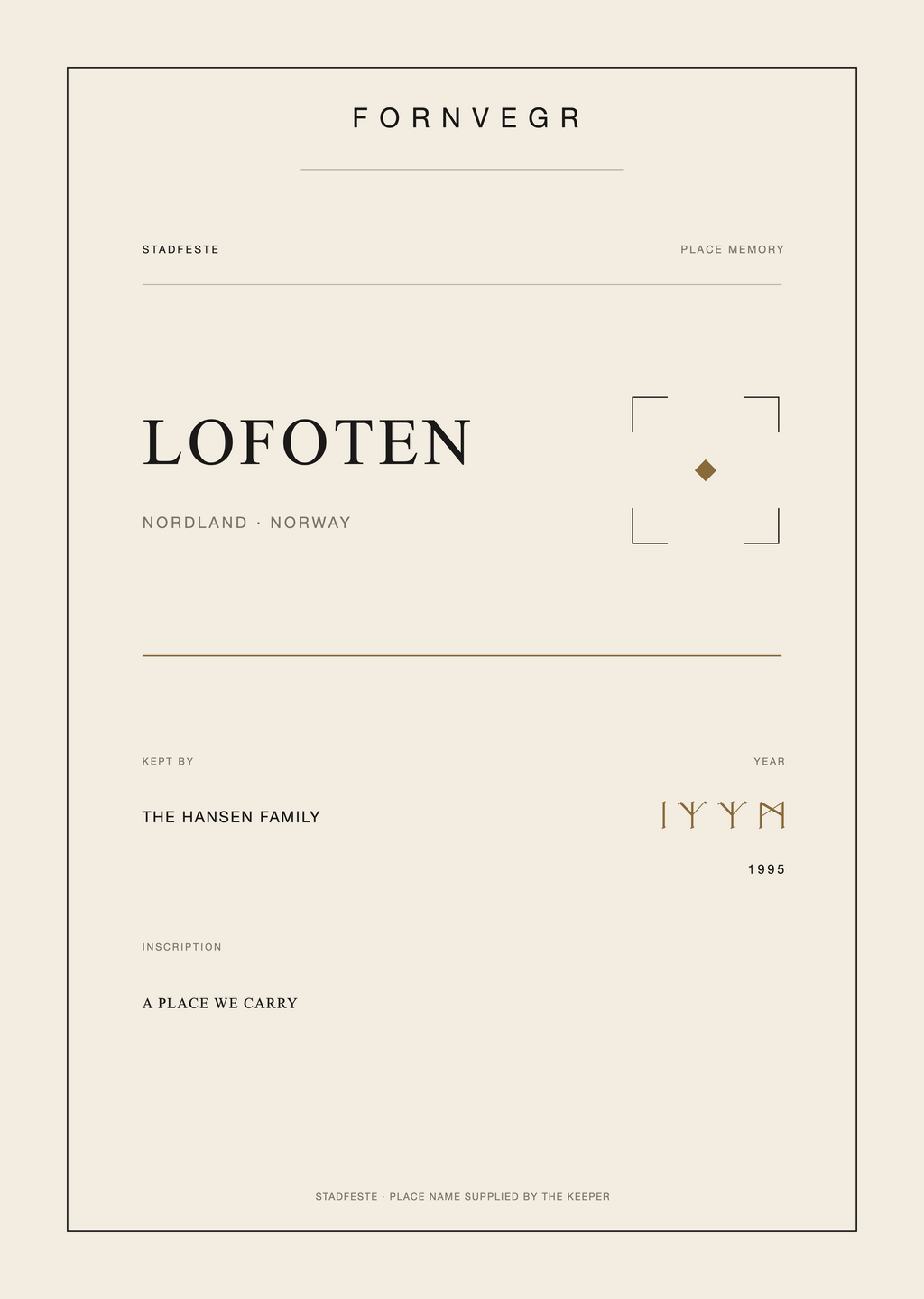 Stadfeste Lofoten place tablet artwork in ivory, charcoal and bronze